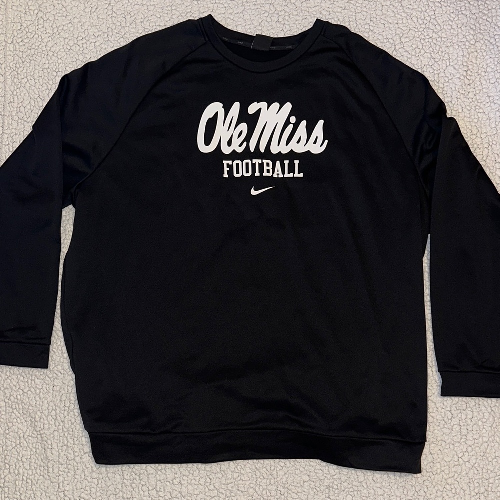 Nike Men's Black Ole Miss Football Crewneck Sweatshirt